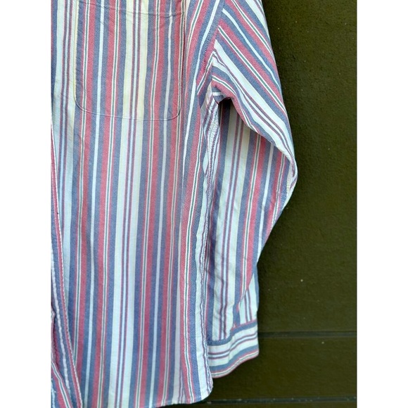 Vintage International Concepts Men’s XL Cotton Pink White Striped Dress Shirt - Picture 4 of 8